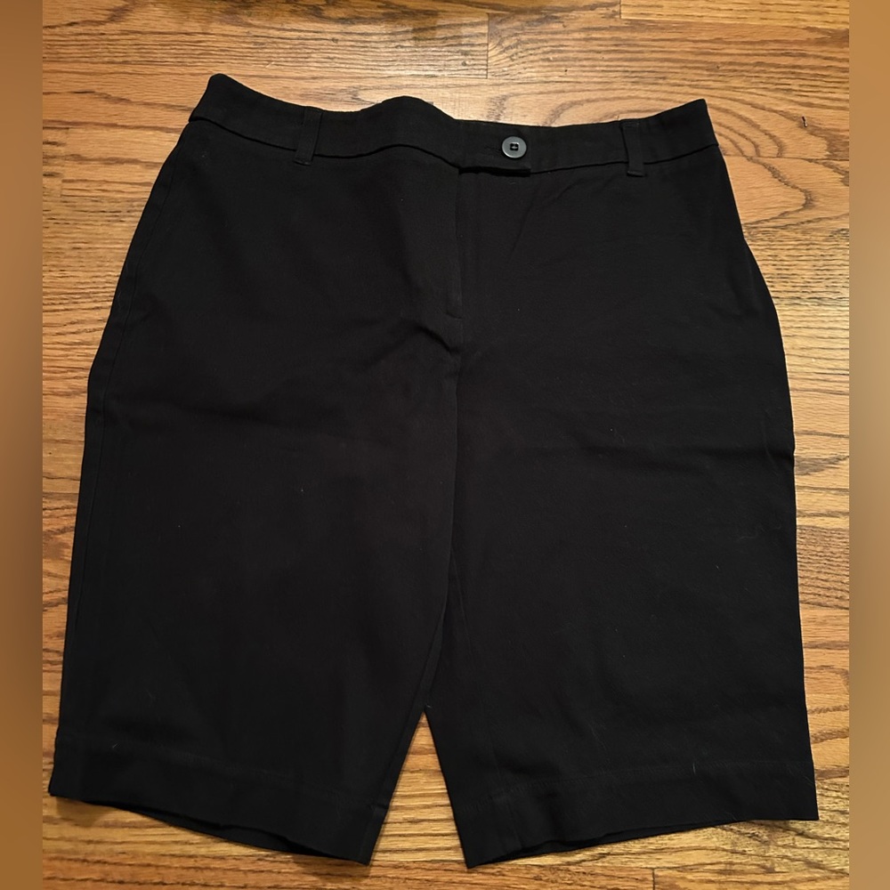 Chico's Women's Classic Preppy Minimal Cotton Blend Sz 0.5 Short Black Shorts